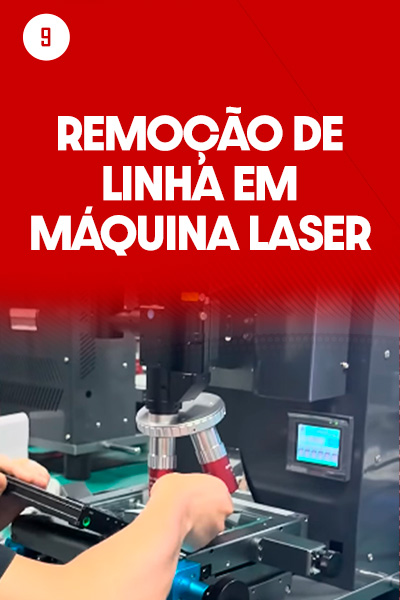 Remoção de linha em máquina laser