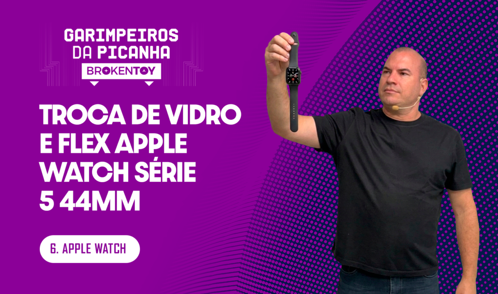 Troca de Vidro e Flex Apple Watch Série 5 44MM